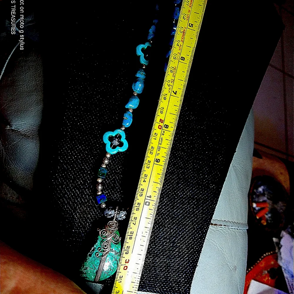 MEN'S- 9.99 BEADING/ DARK BLUE MOJAVE' TURQUOISE/SNOW FLAKE OBSIDIAN/TURKISH TU…